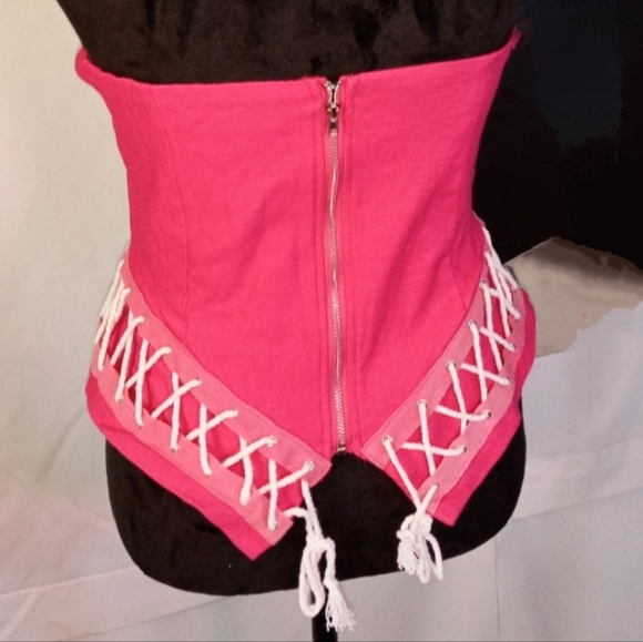 Pink laced up corset top - Picture 4 of 4